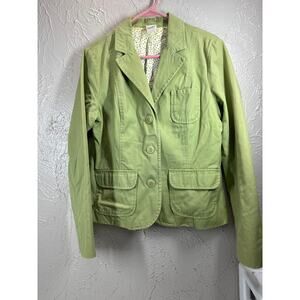 Old Navy Green Jacket Womens Lined Blazer Classic Retro‎ Light Casual Size Large